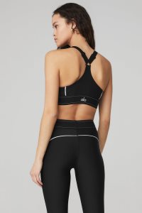 Staniki Alo Yoga Airlift Suit Up Damskie Czarne | 63184-OUHN