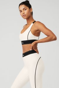 Staniki Alo Yoga Airlift Suit Up Damskie Białe | 78253-EPKN