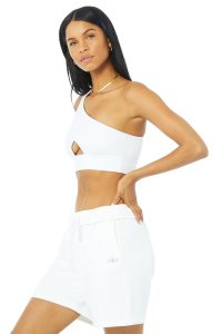 Staniki Alo Yoga Diagonal Flex Damskie Białe | 16702-TKGZ