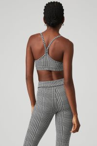 Staniki Alo Yoga Jacquard Glenplaid Gratitude Damskie Tytan Czarne | 87604-PWAY
