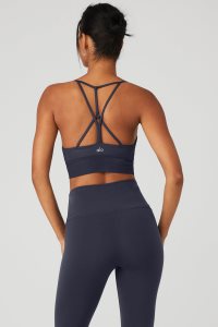 Staniki Alo Yoga Lavish Damskie Granatowe | 62408-GQEZ