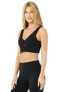 Staniki Alo Yoga United Damskie Czarne | 56704-YCLB