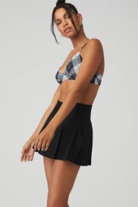 Staniki Alo Yoga Vapor Argyle Splendor Damskie Czarne Ciemny Szare | 47083-VDST