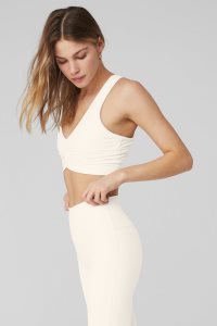 Staniki Alo Yoga Wild Thing Damskie Białe | 31864-CQBK