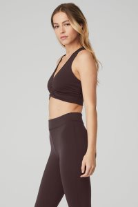 Staniki Alo Yoga Wild Thing Damskie Czarne Kawa | 14092-LGBQ
