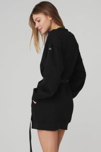 Sukienki Alo Yoga Cityscape Sweatshirt Damskie Czarne | 41508-PNFH
