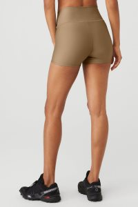 Szorty Alo Yoga 3 High-Stanem Airlift Damskie Khaki | 78694-YEIT