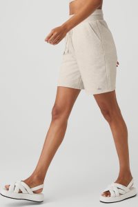 Szorty Alo Yoga High-Stanem Easy Sweat Damskie Beżowe | 36517-QFTO