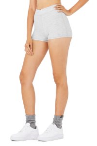 Szorty Alo Yoga Micro Waffle Pleasant Boyshort Damskie Szare | 87602-INEZ