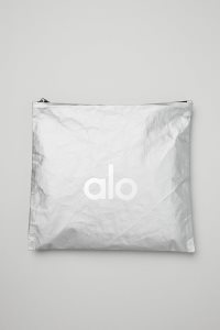 Torby Tote Alo Yoga Keep It Dry Fitness Zip Pouch Damskie Srebrne | 89042-MKSY